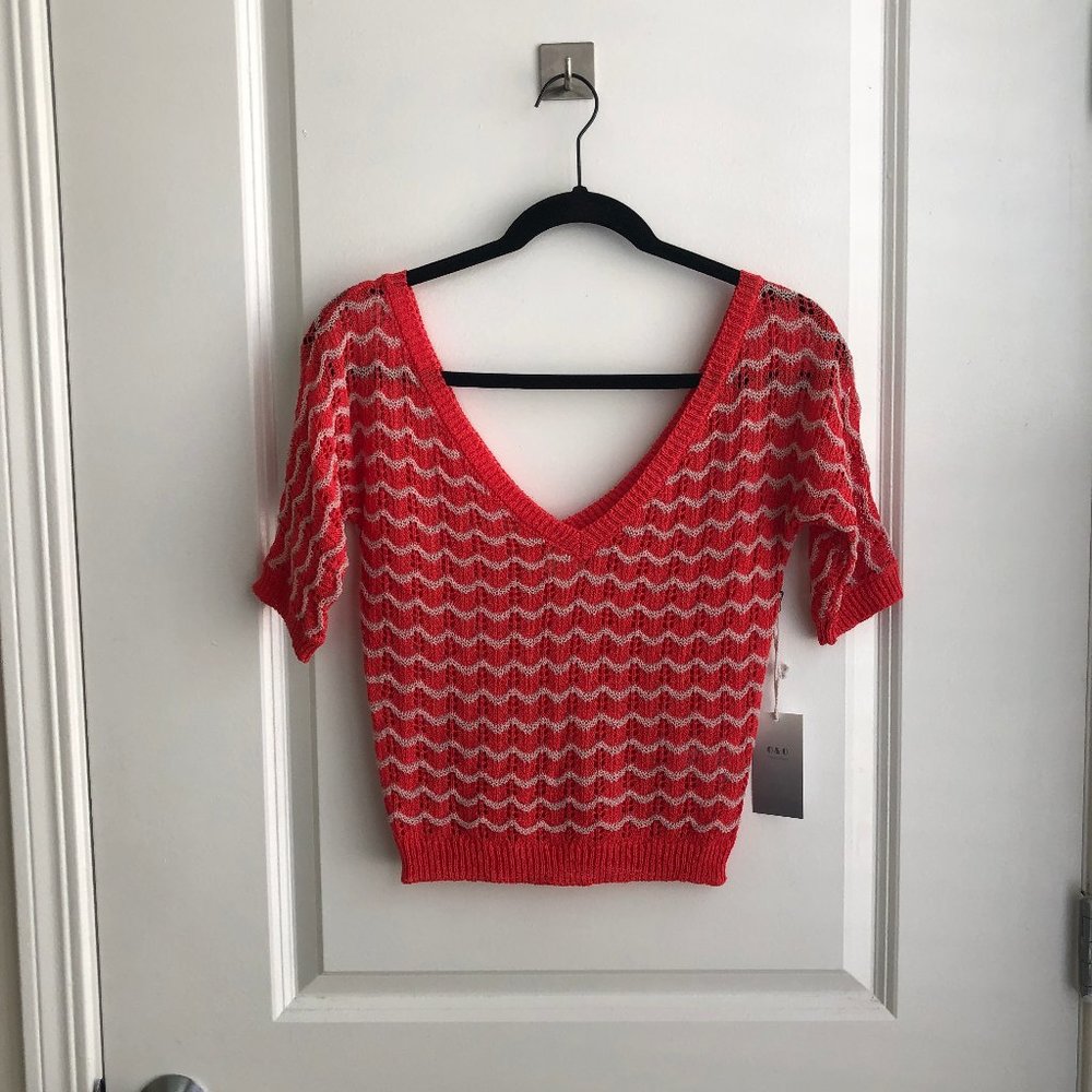 Open Knit Chevron Sweater